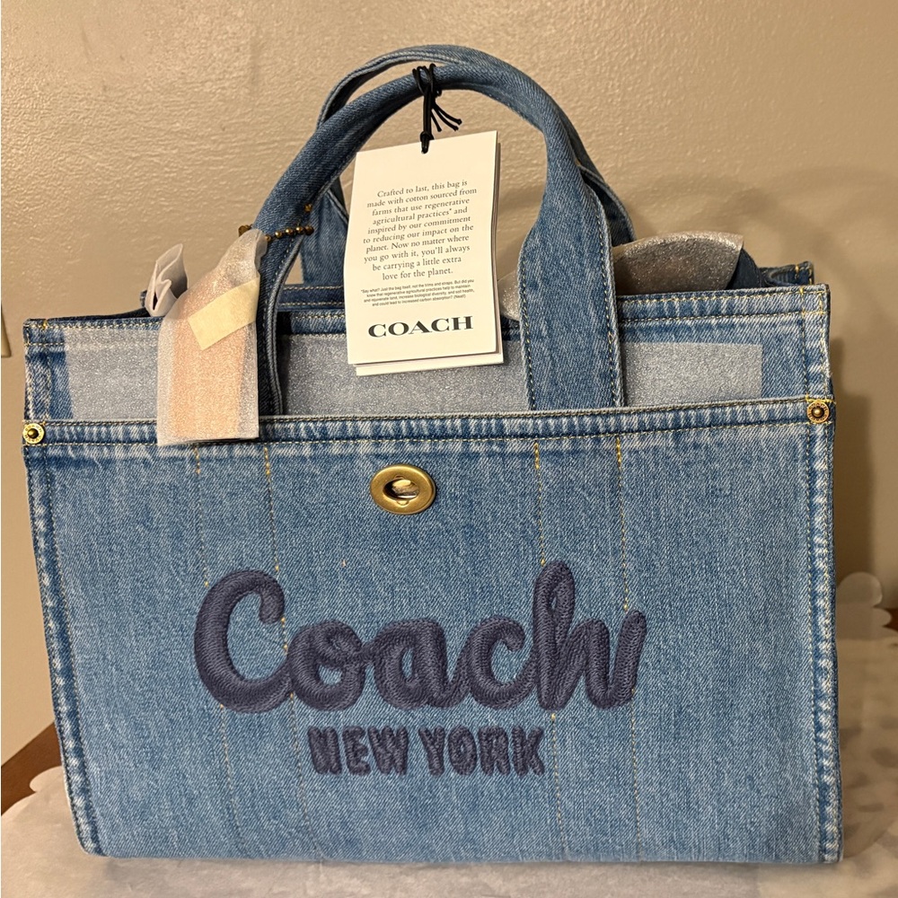 Coach CR657 Denim Blue Tote Bag-NWT